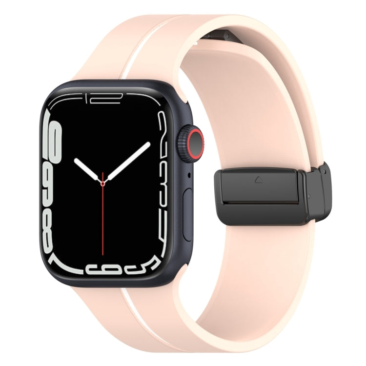 Two Color Folding Buckle Silicone Watch Band, For Apple Watch Ultra 49mm, For Apple Watch SE 2023 44mm