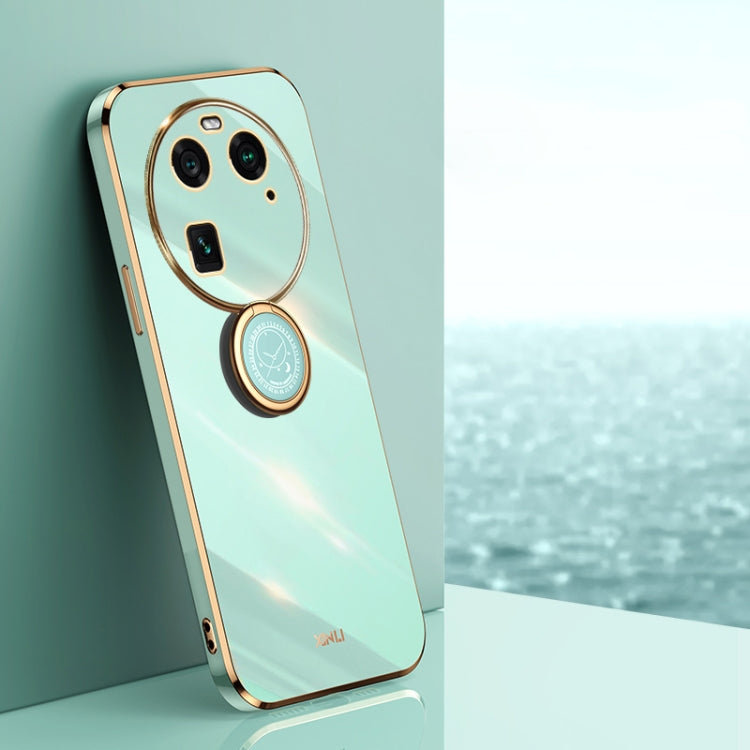 XINLI Straight Edge 6D Electroplate TPU Phone Case with Ring Holder, For OPPO A2 5G, For OPPO Find X6, For OPPO A2X