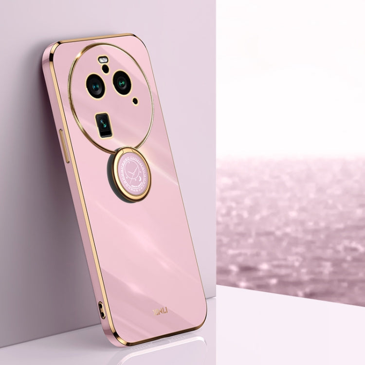 XINLI Straight Edge 6D Electroplate TPU Phone Case with Ring Holder, For OPPO Find X6 Pro, For OPPO Reno8 T 4G