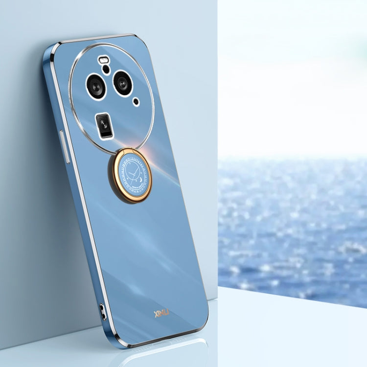 XINLI Straight Edge 6D Electroplate TPU Phone Case with Ring Holder, For OPPO Find X6 Pro, For OPPO Reno8 T 4G