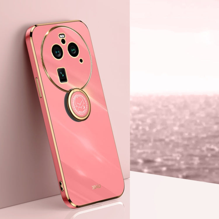 XINLI Straight Edge 6D Electroplate TPU Phone Case with Ring Holder, For OPPO Find X6 Pro, For OPPO Reno8 T 4G