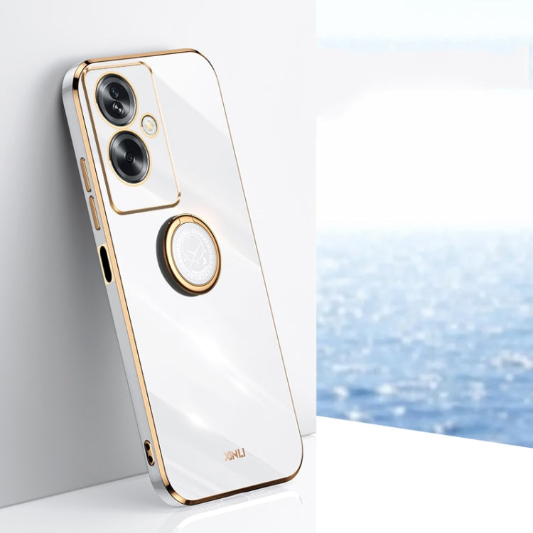 XINLI Straight Edge 6D Electroplate TPU Phone Case with Ring Holder, For OPPO A2 5G, For OPPO Find X6, For OPPO A2X
