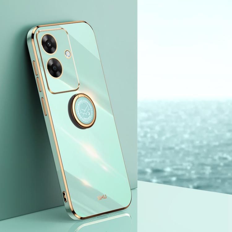 XINLI Straight Edge 6D Electroplate TPU Phone Case with Ring Holder, For Realme Note 60 4G, For Realme 13 Pro Global, For Realme 11 5G