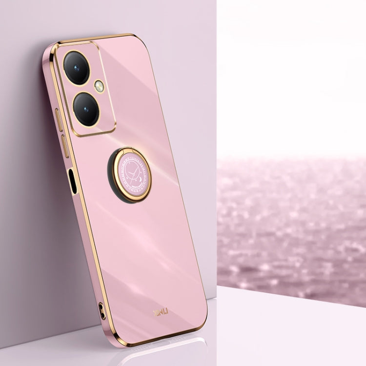 XINLI Straight Edge 6D Electroplate TPU Phone Case with Ring Holder, For vivo iQOO 12 5G, For vivo Y17S 4G, For vivo Y35M+