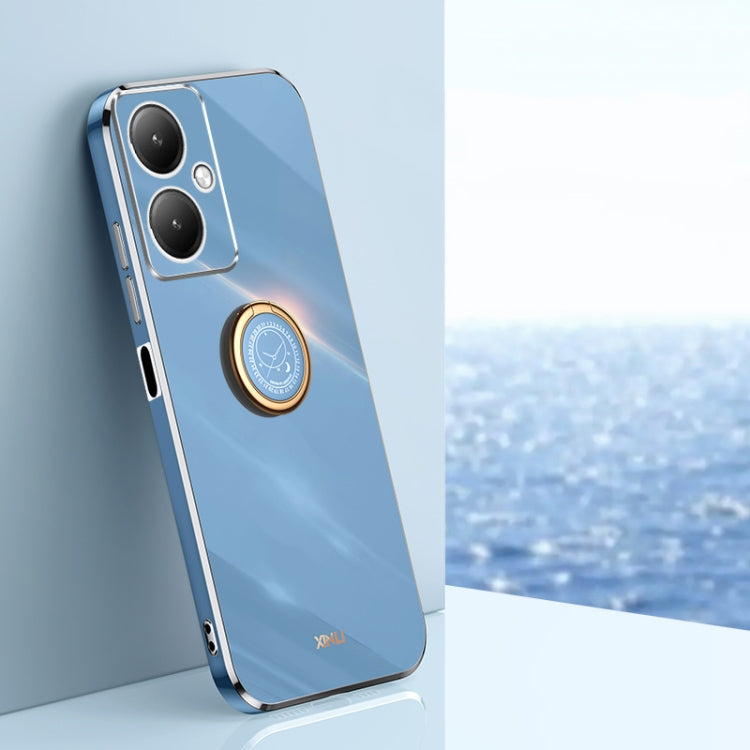 XINLI Straight Edge 6D Electroplate TPU Phone Case with Ring Holder, For vivo iQOO 12 5G, For vivo Y17S 4G, For vivo Y35M+