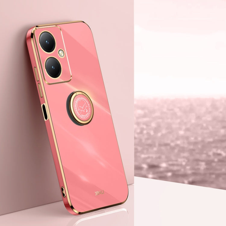 XINLI Straight Edge 6D Electroplate TPU Phone Case with Ring Holder, For vivo iQOO 12 5G, For vivo Y17S 4G, For vivo Y35M+