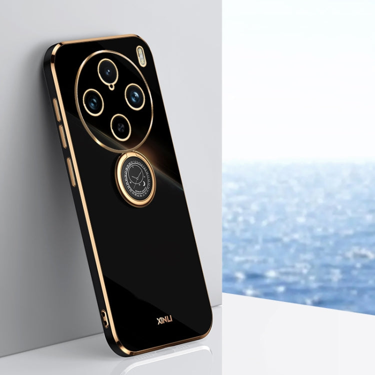 XINLI Straight Edge 6D Electroplate TPU Phone Case with Ring Holder, For vivo X100 Pro 5G, For vivo iQOO 12 Pro 5G, For vivo iQOO 12 5G