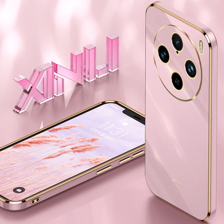 XINLI Straight Edge 6D Electroplate TPU Phone Case with Ring Holder, For vivo X100 Pro 5G, For vivo iQOO 12 Pro 5G, For vivo iQOO 12 5G