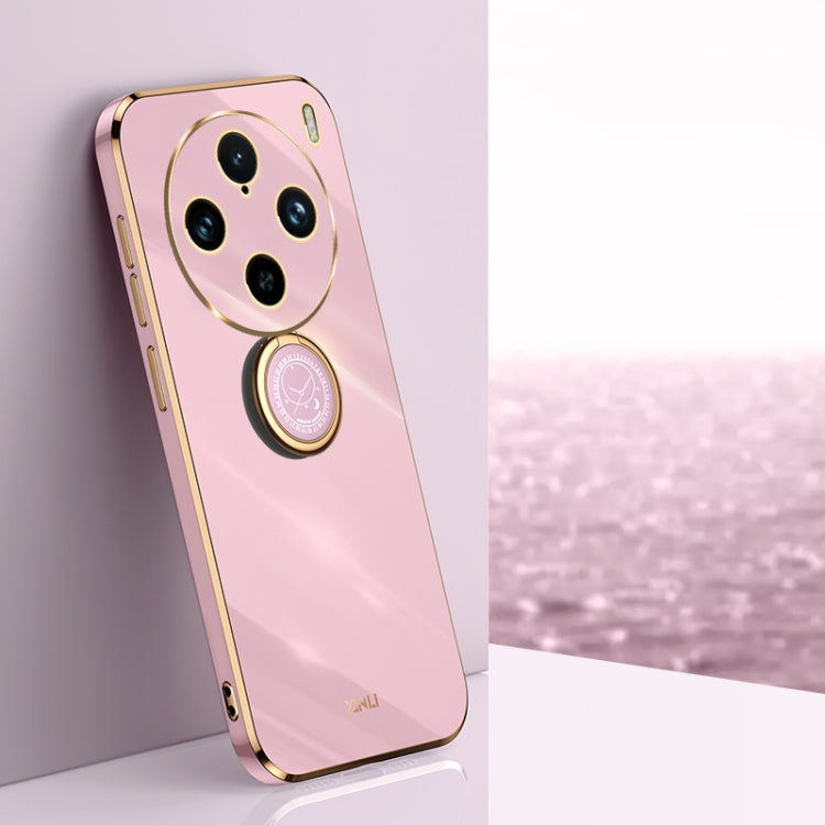 XINLI Straight Edge 6D Electroplate TPU Phone Case with Ring Holder, For vivo X100 Pro 5G, For vivo iQOO 12 Pro 5G, For vivo iQOO 12 5G