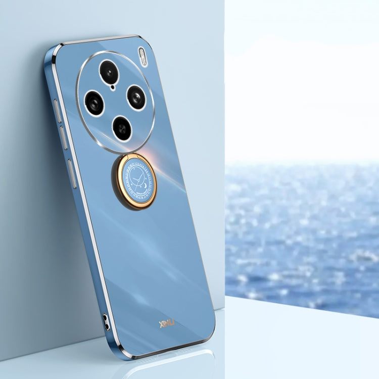 XINLI Straight Edge 6D Electroplate TPU Phone Case with Ring Holder, For vivo X100 Pro 5G, For vivo iQOO 12 Pro 5G, For vivo iQOO 12 5G