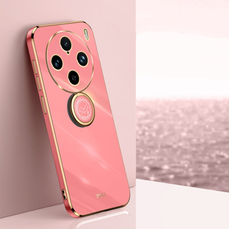 XINLI Straight Edge 6D Electroplate TPU Phone Case with Ring Holder, For vivo X100 Pro 5G, For vivo iQOO 12 Pro 5G, For vivo iQOO 12 5G