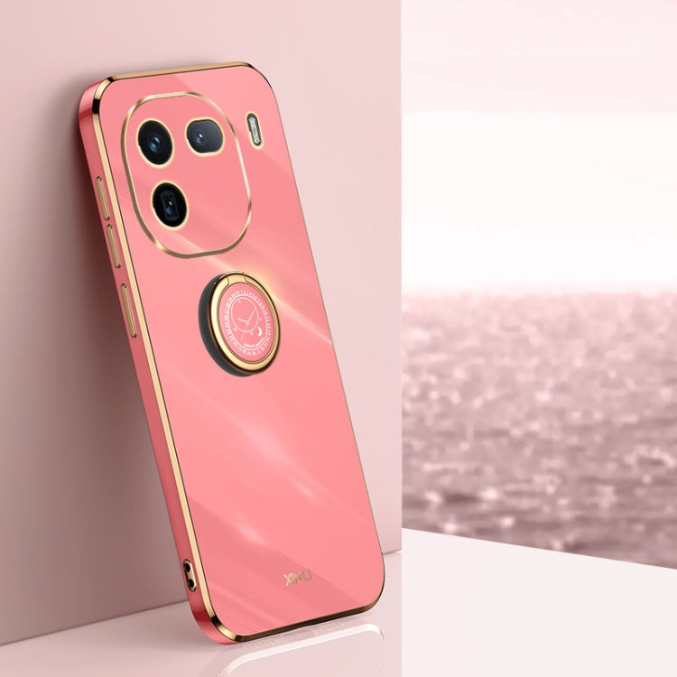 XINLI Straight Edge 6D Electroplate TPU Phone Case with Ring Holder, For vivo X100 Pro 5G, For vivo iQOO 12 Pro 5G, For vivo iQOO 12 5G