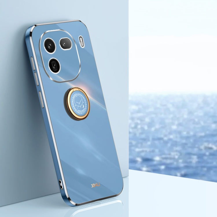 XINLI Straight Edge 6D Electroplate TPU Phone Case with Ring Holder, For vivo X100 Pro 5G, For vivo iQOO 12 Pro 5G, For vivo iQOO 12 5G