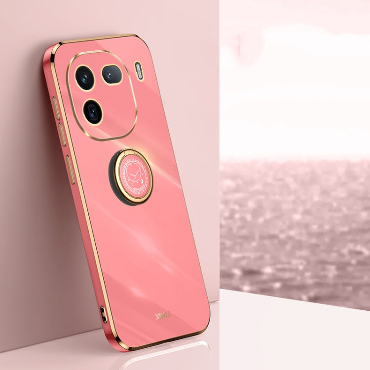 XINLI Straight Edge 6D Electroplate TPU Phone Case with Ring Holder, For vivo X100 Pro 5G, For vivo iQOO 12 Pro 5G, For vivo iQOO 12 5G