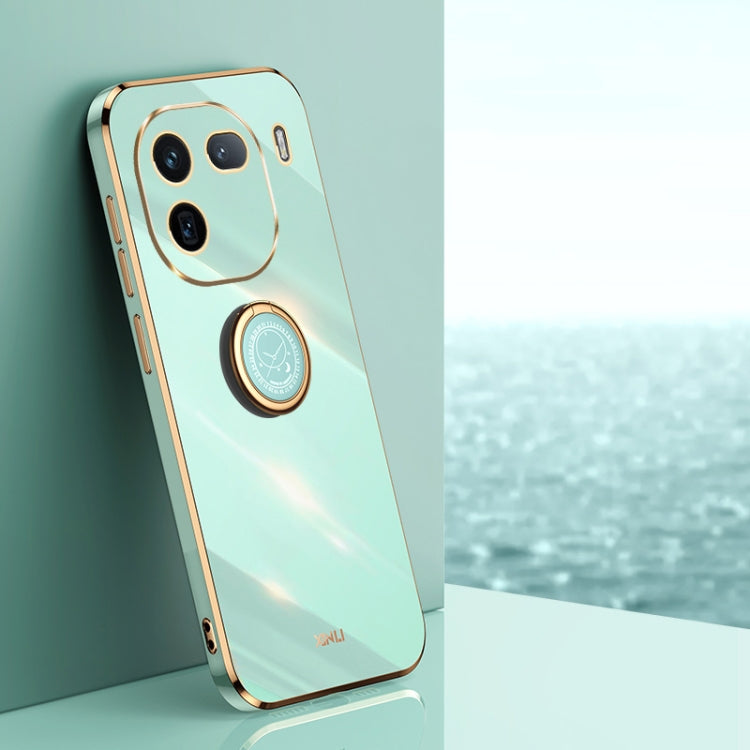 XINLI Straight Edge 6D Electroplate TPU Phone Case with Ring Holder, For vivo X100 Pro 5G, For vivo iQOO 12 Pro 5G, For vivo iQOO 12 5G