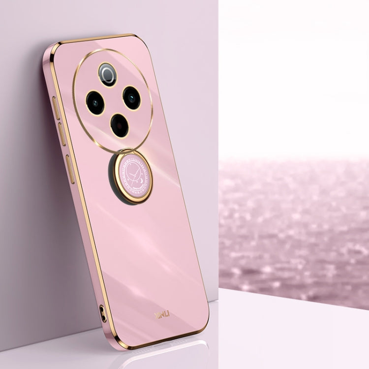XINLI Straight Edge 6D Electroplate TPU Phone Case with Ring Holder, For vivo iQOO 13, For vivo Y300 Pro, For vivo V40 Lite 5G