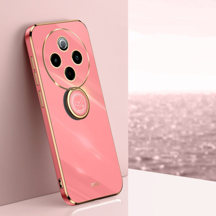 XINLI Straight Edge 6D Electroplate TPU Phone Case with Ring Holder, For vivo iQOO 13, For vivo Y300 Pro, For vivo V40 Lite 5G