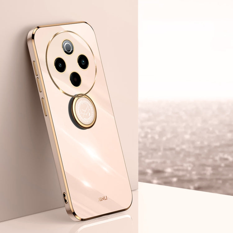XINLI Straight Edge 6D Electroplate TPU Phone Case with Ring Holder, For vivo iQOO 13, For vivo Y300 Pro, For vivo V40 Lite 5G