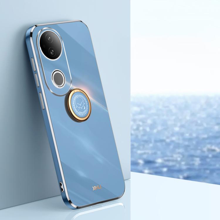 XINLI Straight Edge 6D Electroplate TPU Phone Case with Ring Holder, For vivo V50, For vivo S20, For vivo S20 Pro