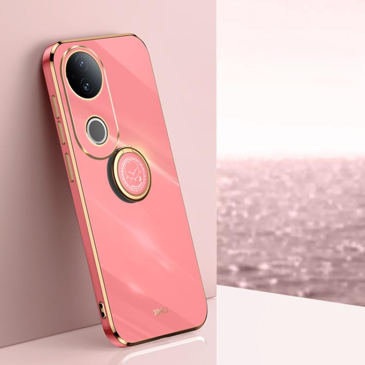 XINLI Straight Edge 6D Electroplate TPU Phone Case with Ring Holder, For vivo V50, For vivo S20, For vivo S20 Pro