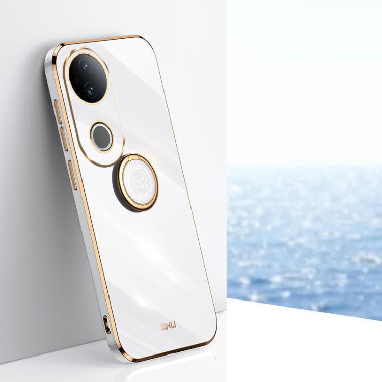 XINLI Straight Edge 6D Electroplate TPU Phone Case with Ring Holder, For vivo V50, For vivo S20, For vivo S20 Pro