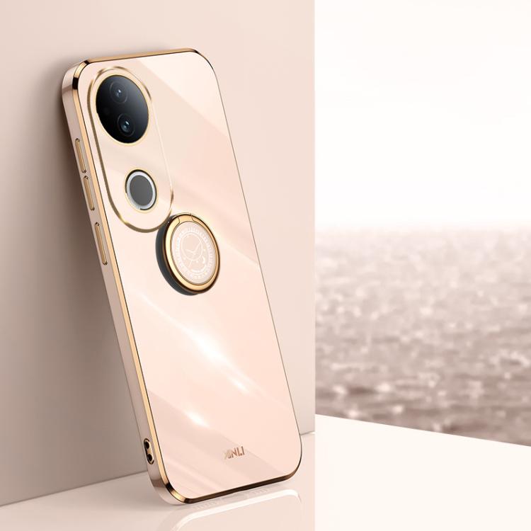 XINLI Straight Edge 6D Electroplate TPU Phone Case with Ring Holder, For vivo V50, For vivo S20, For vivo S20 Pro