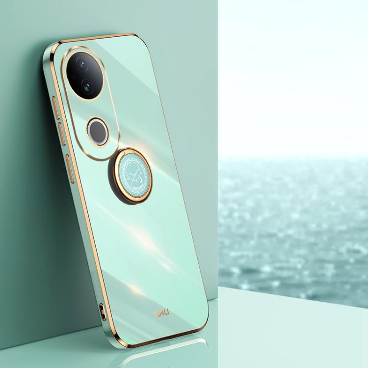 XINLI Straight Edge 6D Electroplate TPU Phone Case with Ring Holder, For vivo V50, For vivo S20, For vivo S20 Pro