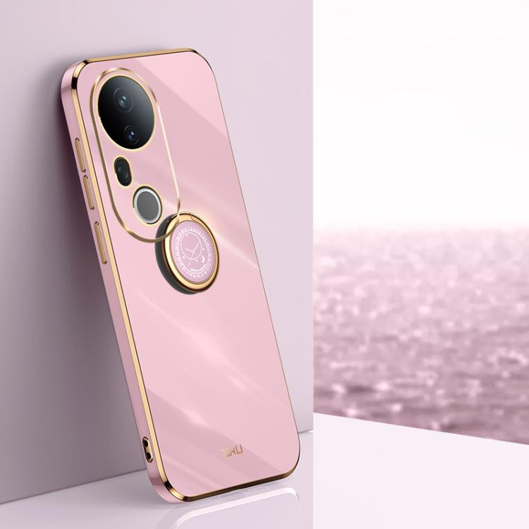 XINLI Straight Edge 6D Electroplate TPU Phone Case with Ring Holder, For vivo V50, For vivo S20, For vivo S20 Pro
