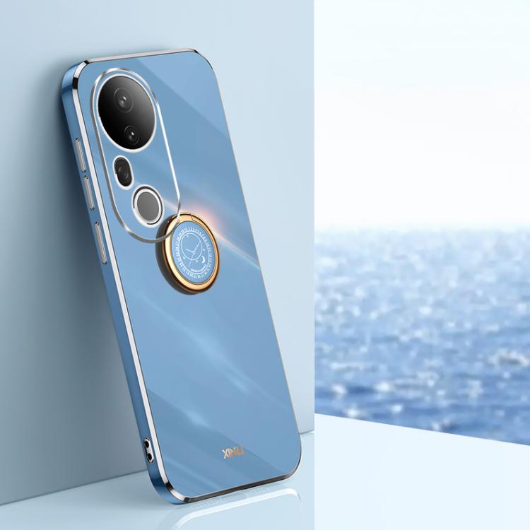 XINLI Straight Edge 6D Electroplate TPU Phone Case with Ring Holder, For vivo V50, For vivo S20, For vivo S20 Pro