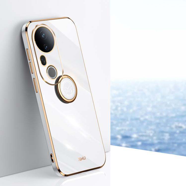 XINLI Straight Edge 6D Electroplate TPU Phone Case with Ring Holder, For vivo V50, For vivo S20, For vivo S20 Pro