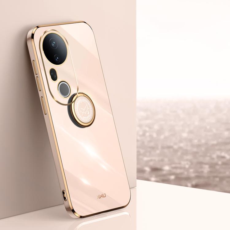 XINLI Straight Edge 6D Electroplate TPU Phone Case with Ring Holder, For vivo V50, For vivo S20, For vivo S20 Pro