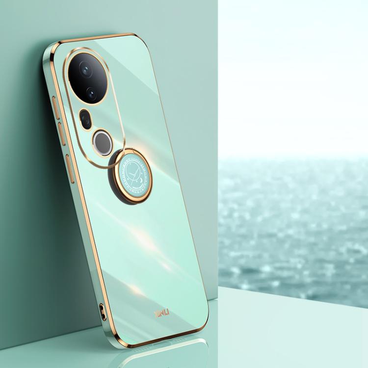 XINLI Straight Edge 6D Electroplate TPU Phone Case with Ring Holder, For vivo V50, For vivo S20, For vivo S20 Pro