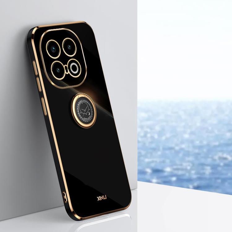 XINLI Straight Edge 6D Electroplate TPU Phone Case with Ring Holder, For vivo iQOO 13, For vivo Y300 Pro, For vivo V40 Lite 5G