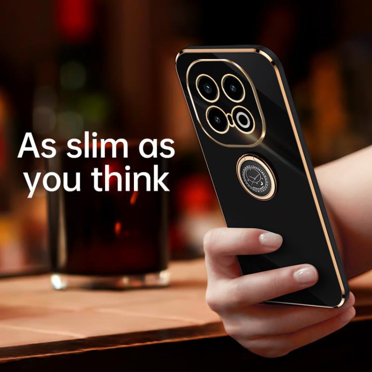 XINLI Straight Edge 6D Electroplate TPU Phone Case with Ring Holder, For vivo iQOO 13, For vivo Y300 Pro, For vivo V40 Lite 5G
