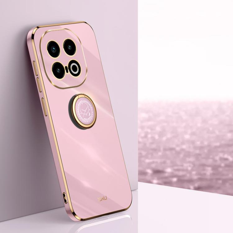 XINLI Straight Edge 6D Electroplate TPU Phone Case with Ring Holder, For vivo iQOO 13, For vivo Y300 Pro, For vivo V40 Lite 5G