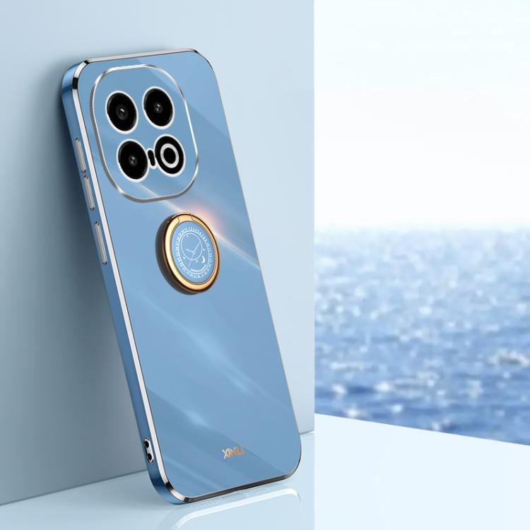 XINLI Straight Edge 6D Electroplate TPU Phone Case with Ring Holder, For vivo iQOO 13, For vivo Y300 Pro, For vivo V40 Lite 5G