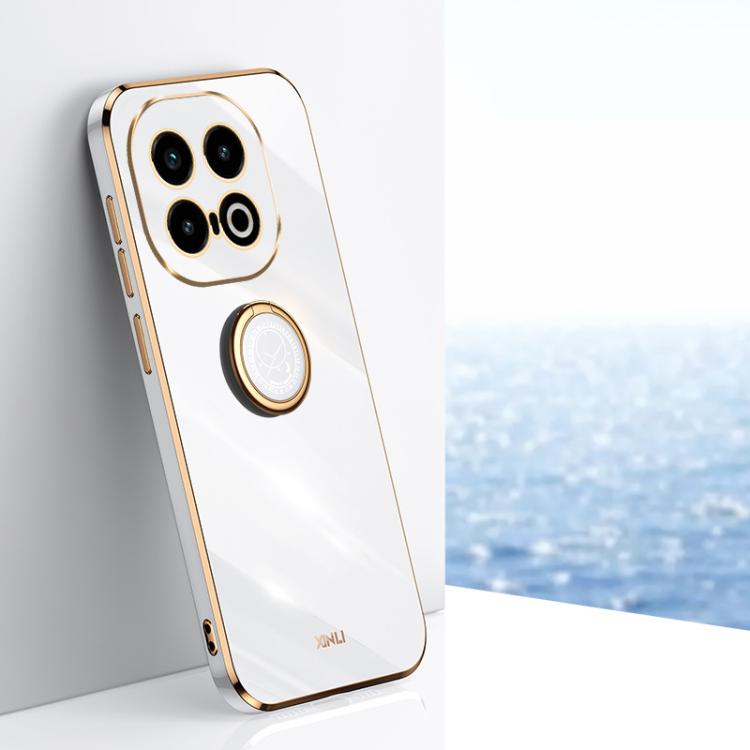 XINLI Straight Edge 6D Electroplate TPU Phone Case with Ring Holder, For vivo iQOO 13, For vivo Y300 Pro, For vivo V40 Lite 5G