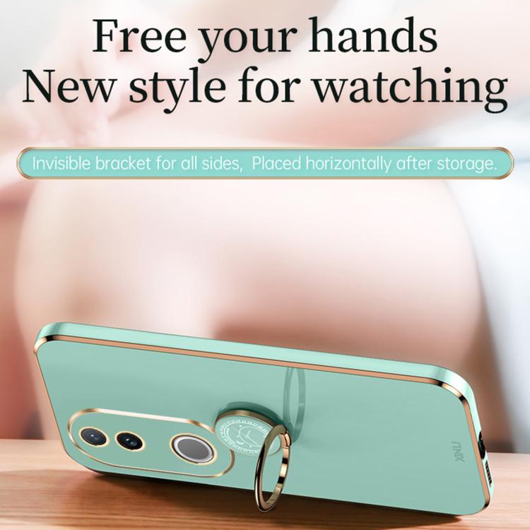 XINLI Straight Edge 6D Electroplate TPU Phone Case with Ring Holder, For vivo V50, For vivo S20, For vivo S20 Pro