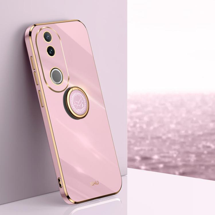 XINLI Straight Edge 6D Electroplate TPU Phone Case with Ring Holder, For vivo V50, For vivo S20, For vivo S20 Pro