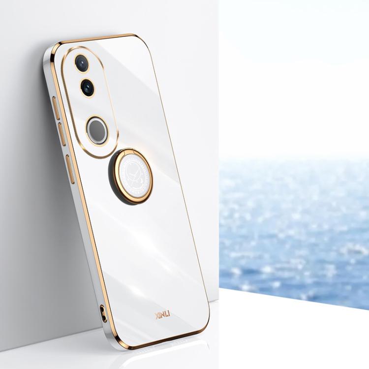 XINLI Straight Edge 6D Electroplate TPU Phone Case with Ring Holder, For vivo V50, For vivo S20, For vivo S20 Pro