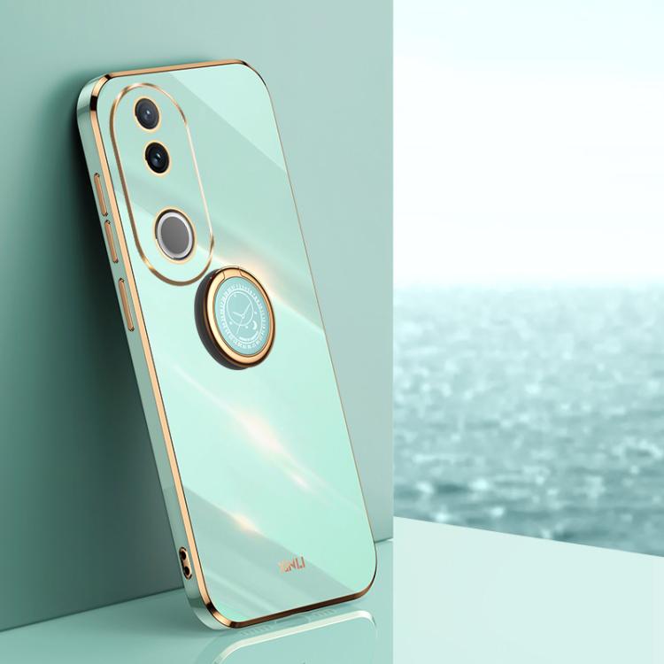 XINLI Straight Edge 6D Electroplate TPU Phone Case with Ring Holder, For vivo V50, For vivo S20, For vivo S20 Pro