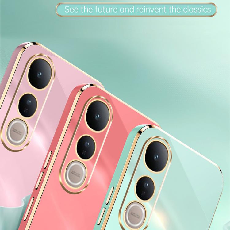 XINLI Straight Edge 6D Electroplate TPU Phone Case with Ring Holder, For vivo V50 Lite, For vivo V50, For vivo S20