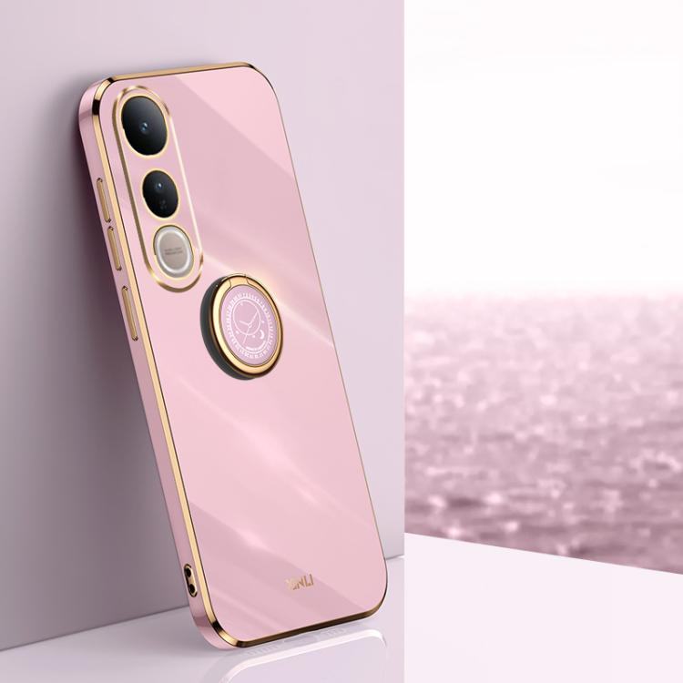XINLI Straight Edge 6D Electroplate TPU Phone Case with Ring Holder, For vivo V50 Lite, For vivo V50, For vivo S20