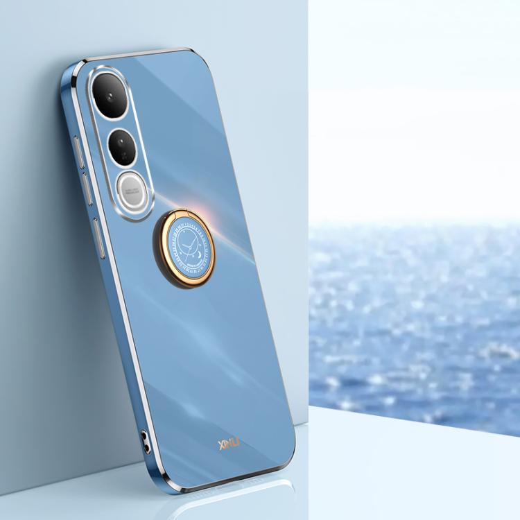 XINLI Straight Edge 6D Electroplate TPU Phone Case with Ring Holder, For vivo V50 Lite, For vivo V50, For vivo S20