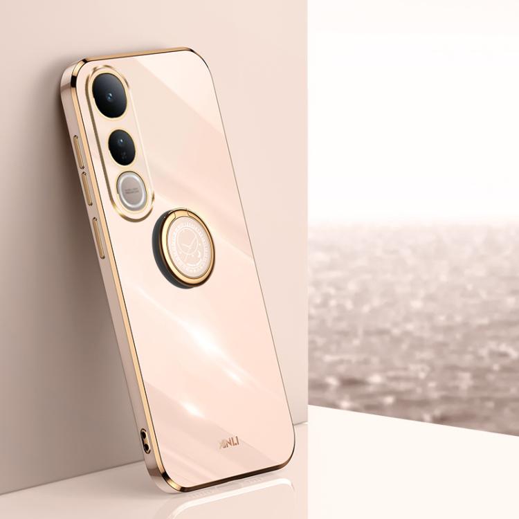 XINLI Straight Edge 6D Electroplate TPU Phone Case with Ring Holder, For vivo V50 Lite, For vivo V50, For vivo S20