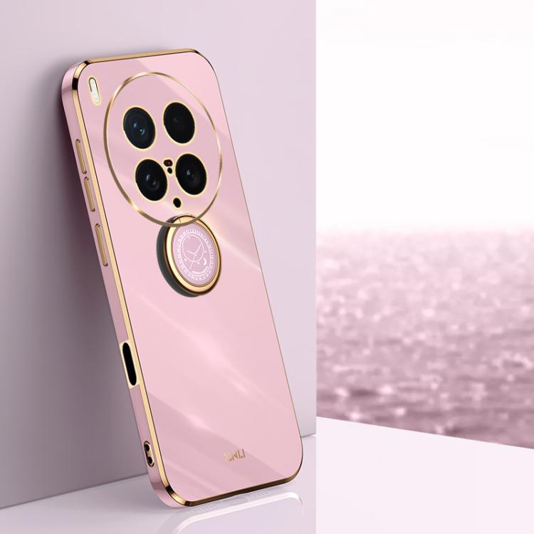 XINLI Straight Edge 6D Electroplate TPU Phone Case with Ring Holder, For vivo S30 Pro mini 5G, For vivo S30 5G, For vivo X200 Ultra