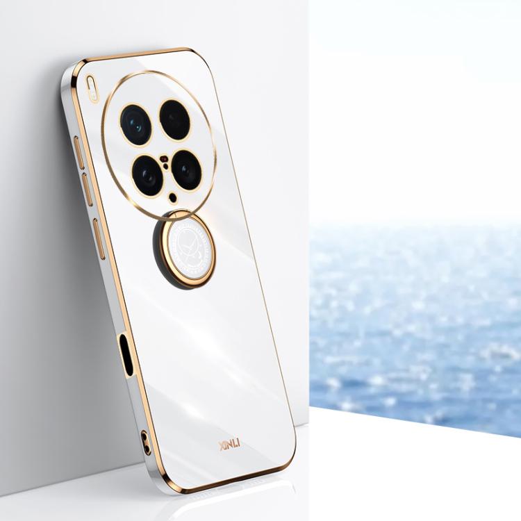 XINLI Straight Edge 6D Electroplate TPU Phone Case with Ring Holder, For vivo S30 Pro mini 5G, For vivo S30 5G, For vivo X200 Ultra