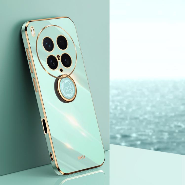 XINLI Straight Edge 6D Electroplate TPU Phone Case with Ring Holder, For vivo S30 Pro mini 5G, For vivo S30 5G, For vivo X200 Ultra