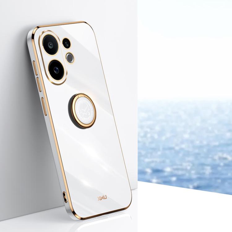 XINLI Straight Edge 6D Electroplate TPU Phone Case with Ring Holder, For vivo S30 Pro mini 5G, For vivo S30 5G, For vivo X200 Ultra