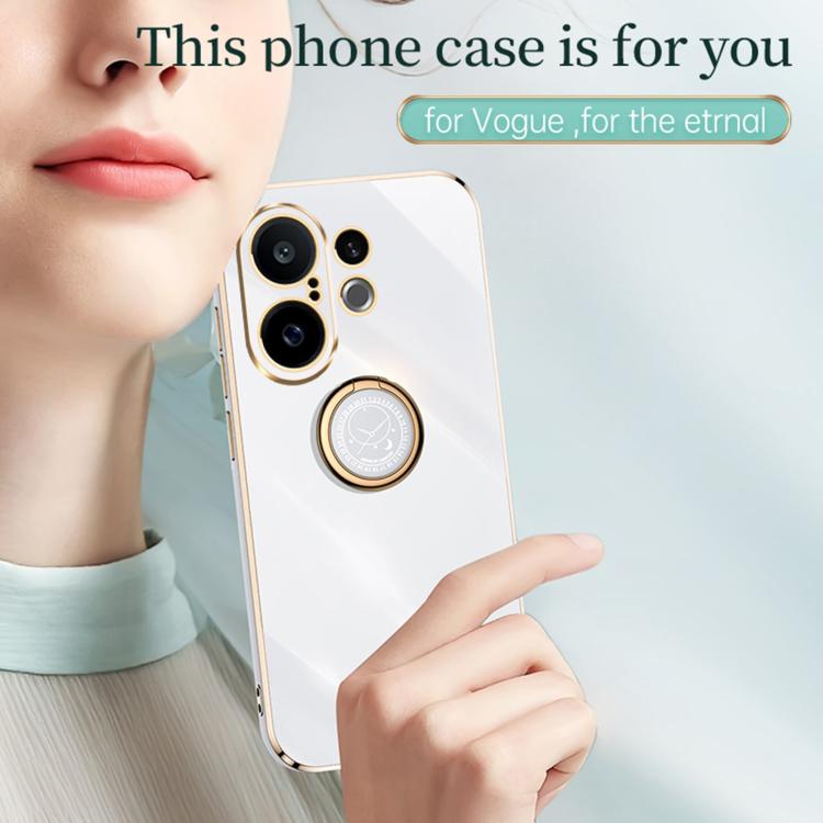 XINLI Straight Edge 6D Electroplate TPU Phone Case with Ring Holder, For vivo S30 Pro mini 5G, For vivo S30 5G, For vivo X200 Ultra